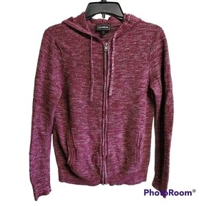 Express Full Zip Knit Hooded Sweater Knit Jacket Size Small